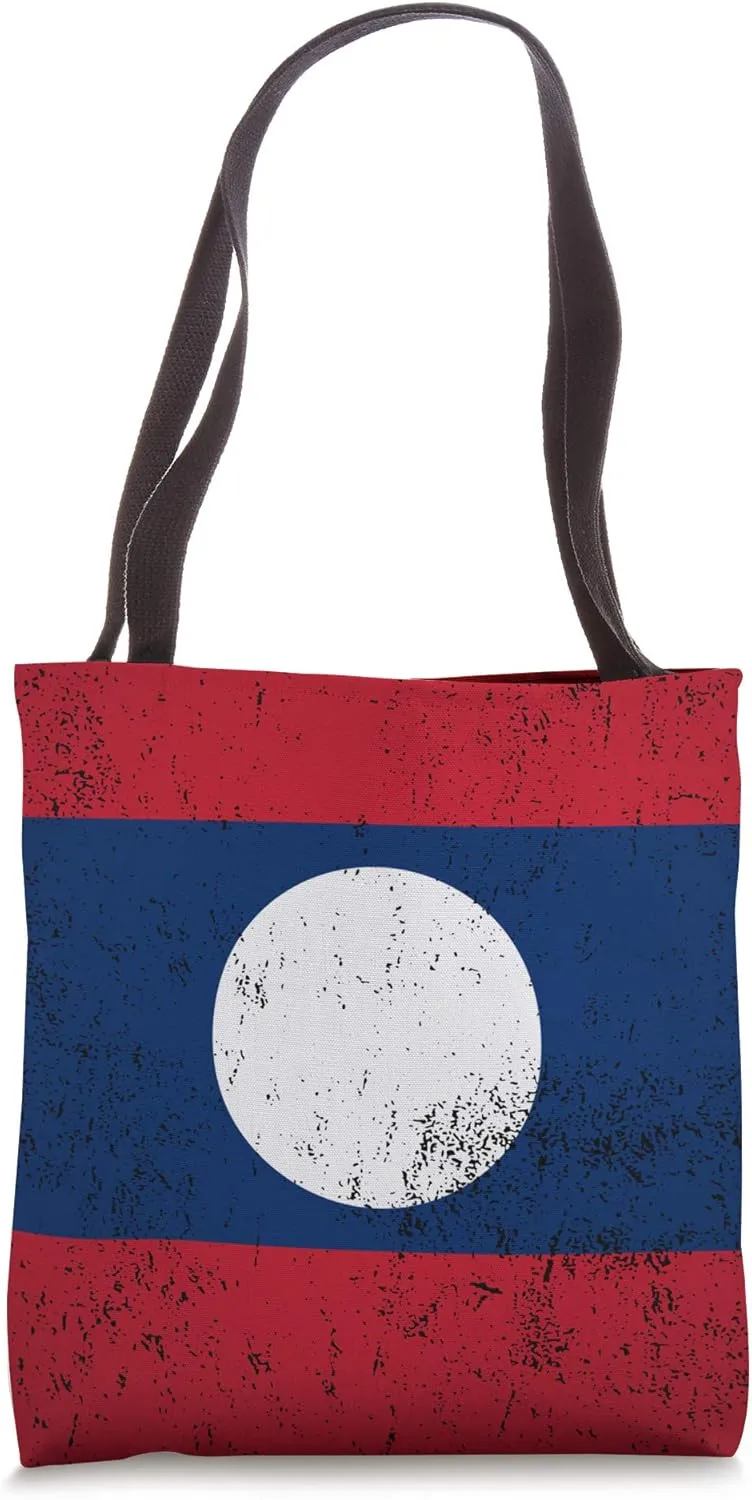 Grunge Laos Nation Flag Vintage Southeast Asia Laotian Gift Tote Bag