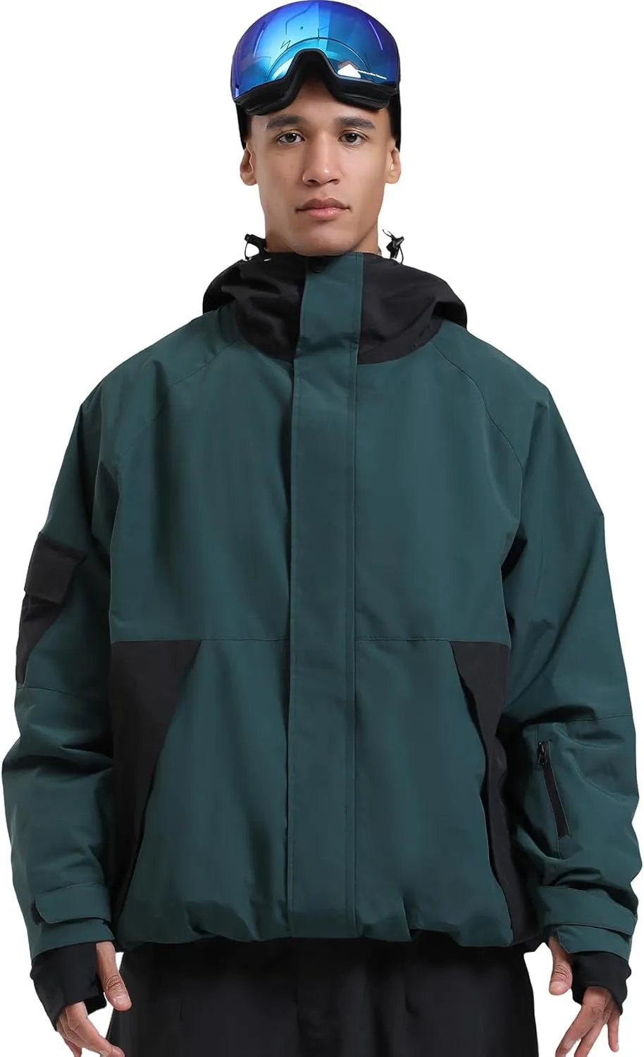 GSOU SNOW Mens Womens Ski Jacket Baggy Snowboard Coat Waterproof Insulated Snow Hoodie Loose Fit For Winter Outdoor Sports