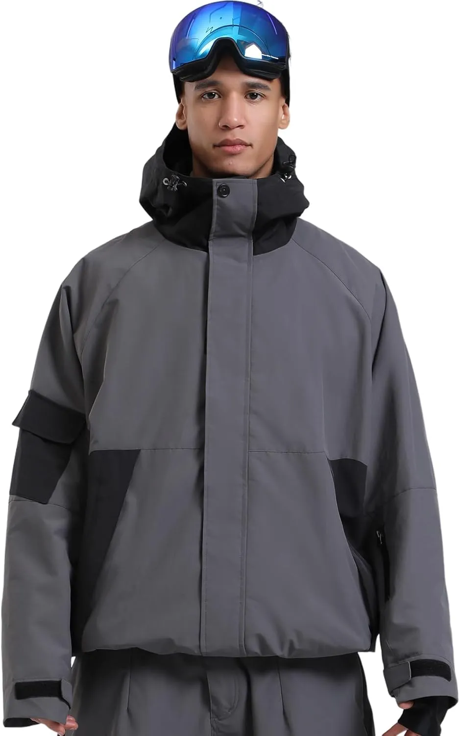 GSOU SNOW Mens Womens Ski Jacket Baggy Snowboard Coat Waterproof Insulated Snow Hoodie Loose Fit For Winter Outdoor Sports