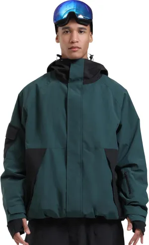 GSOU SNOW Mens Womens Ski Jacket Baggy Snowboard Coat Waterproof Insulated Snow Hoodie Loose Fit For Winter Outdoor Sports