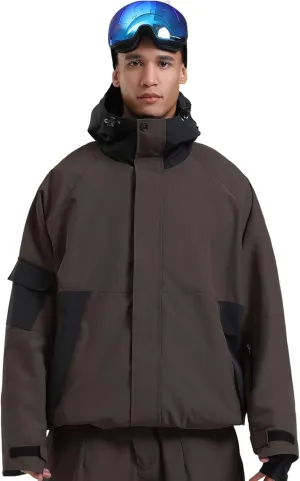 GSOU SNOW Mens Womens Ski Jacket Baggy Snowboard Coat Waterproof Insulated Snow Hoodie Loose Fit For Winter Outdoor Sports