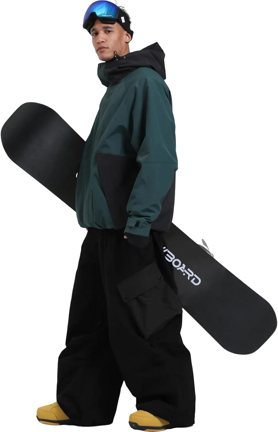 GSOU SNOW Mens Womens Ski Jacket Baggy Snowboard Coat Waterproof Insulated Snow Hoodie Loose Fit For Winter Outdoor Sports