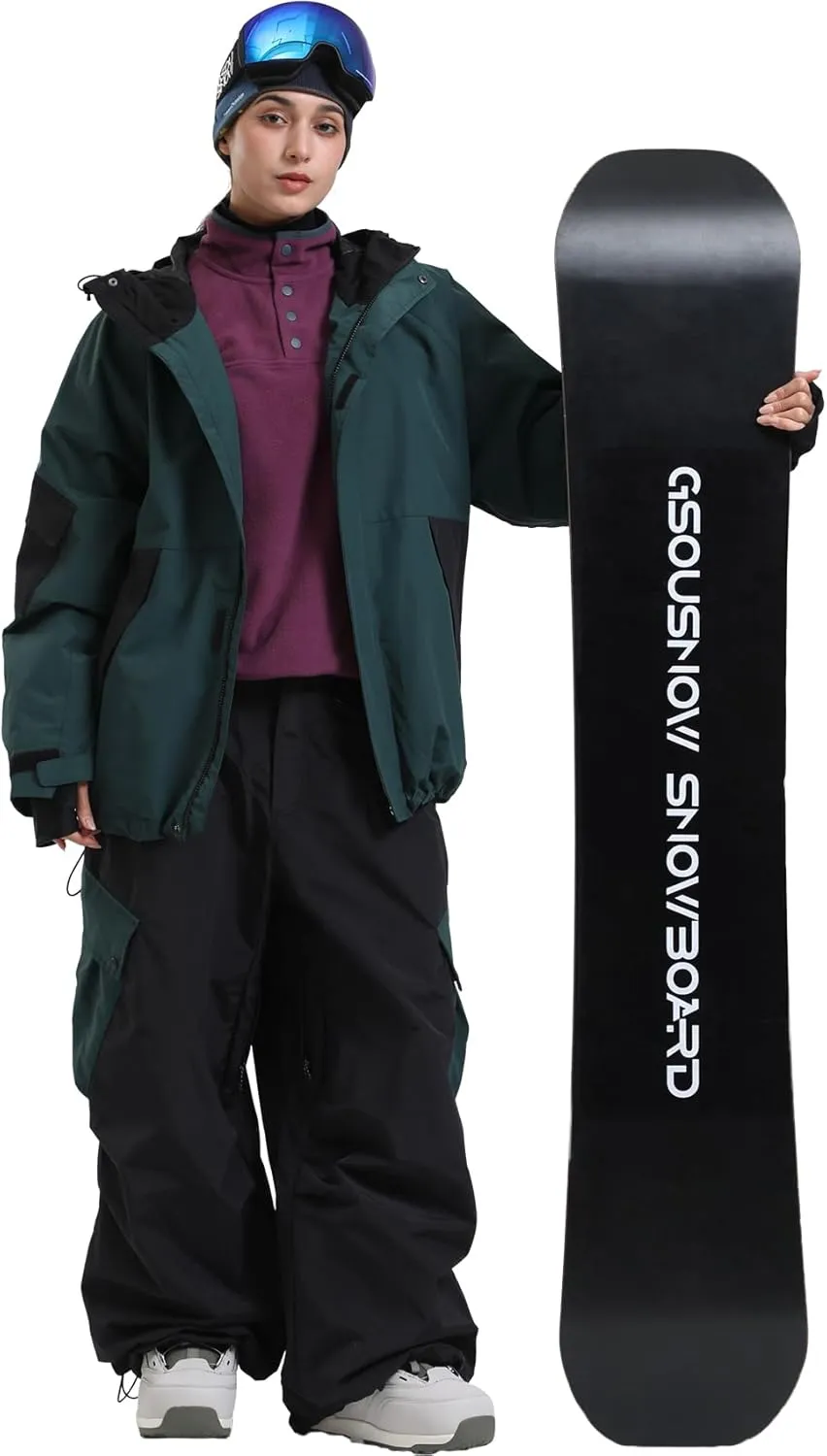 GSOU SNOW Mens Womens Ski Jacket Baggy Snowboard Coat Waterproof Insulated Snow Hoodie Loose Fit For Winter Outdoor Sports