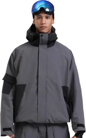 GSOU SNOW Mens Womens Ski Jacket Baggy Snowboard Coat Waterproof Insulated Snow Hoodie Loose Fit For Winter Outdoor Sports
