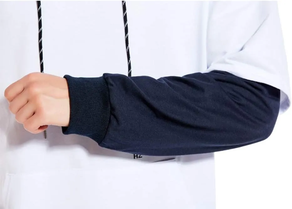 GURUNVANI Contrast Color Pullover Hoodie Mens Patchwork Hoodies Men