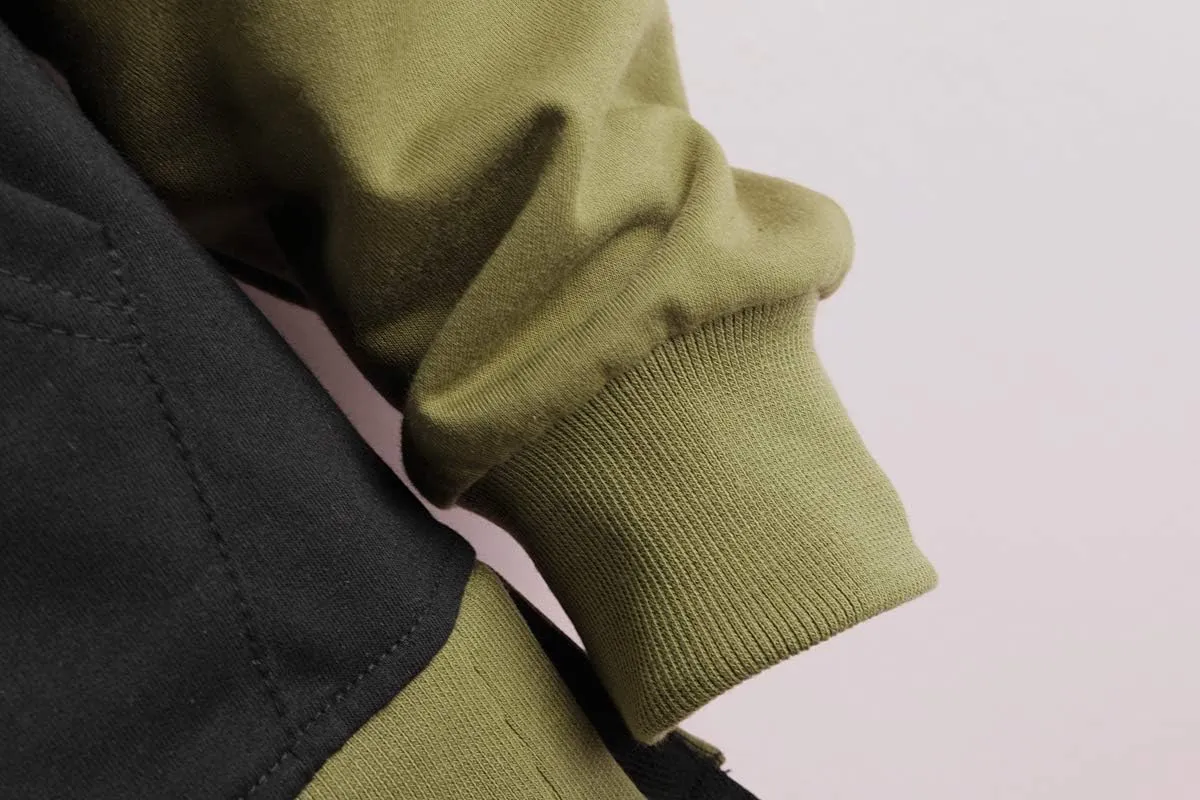 GURUNVANI Contrast Color Pullover Hoodie Mens Patchwork Hoodies Men
