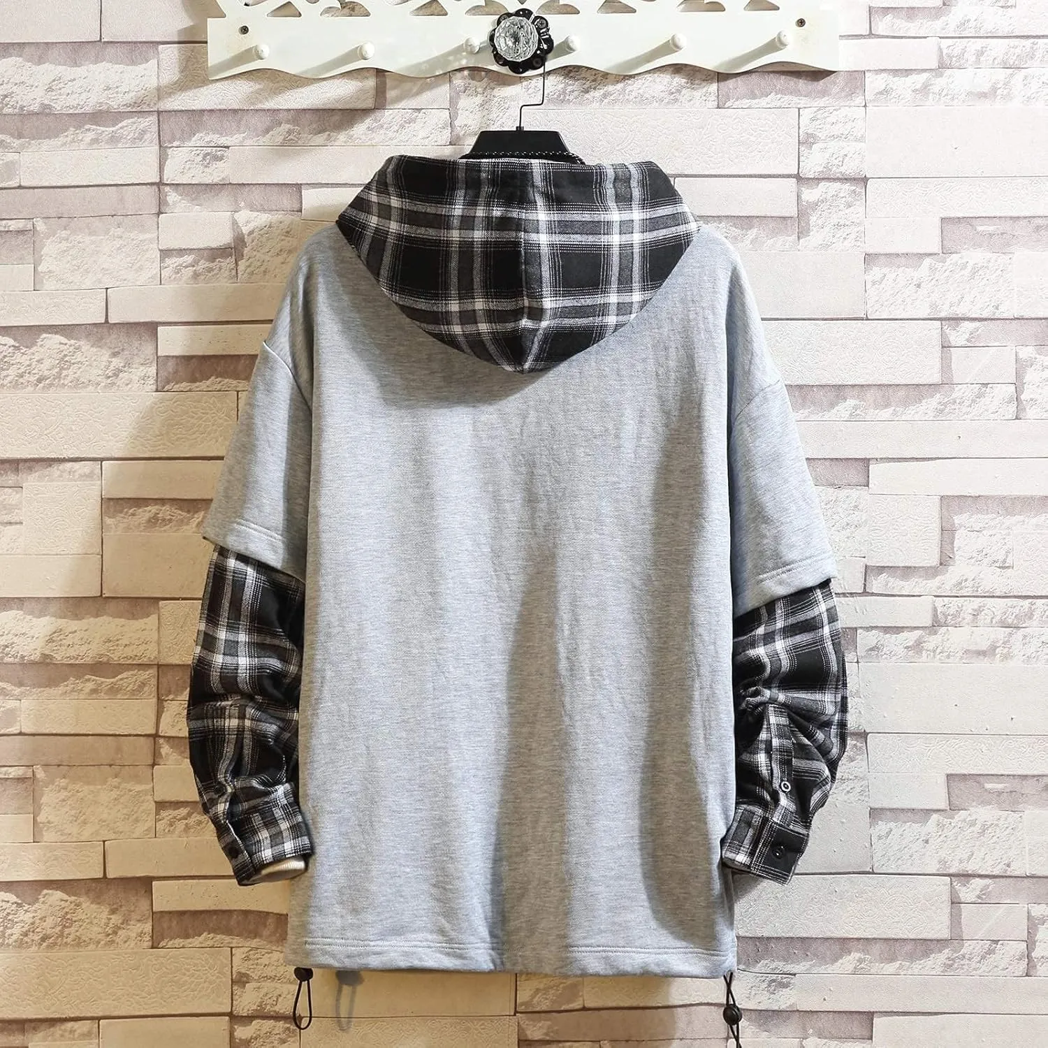GURUNVANI Japan Style Patchwork Hoodies Men Characters Streetwear Hoodie Men Sweatshirt