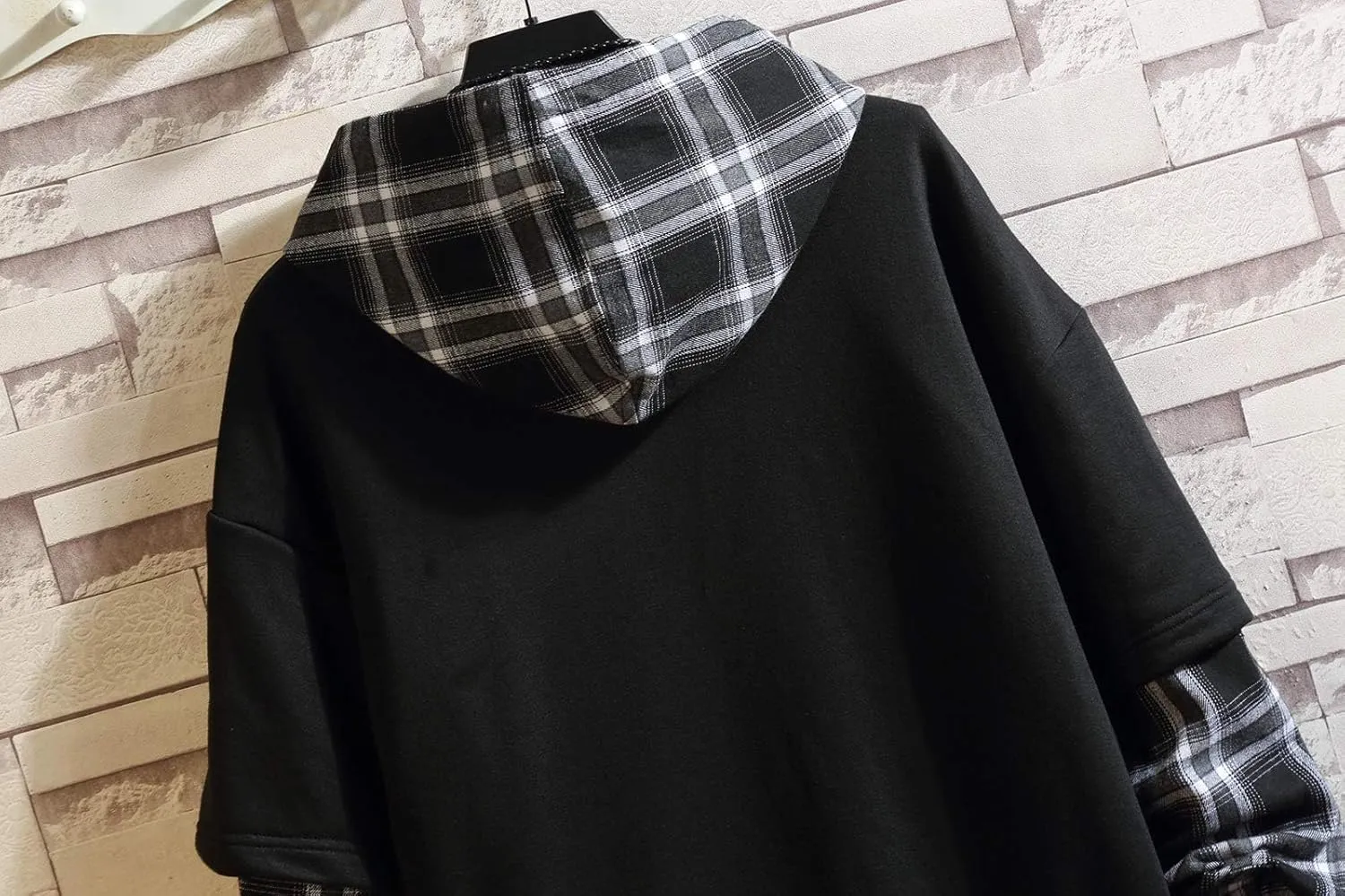 GURUNVANI Japan Style Patchwork Hoodies Men Characters Streetwear Hoodie Men Sweatshirt