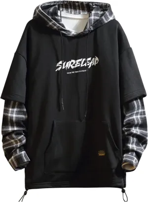 GURUNVANI Japan Style Patchwork Hoodies Men Characters Streetwear Hoodie Men Sweatshirt