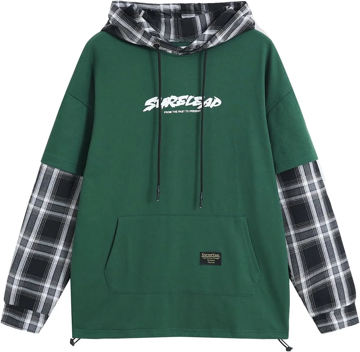 GURUNVANI Japan Style Patchwork Hoodies Men Characters Streetwear Hoodie Men Sweatshirt