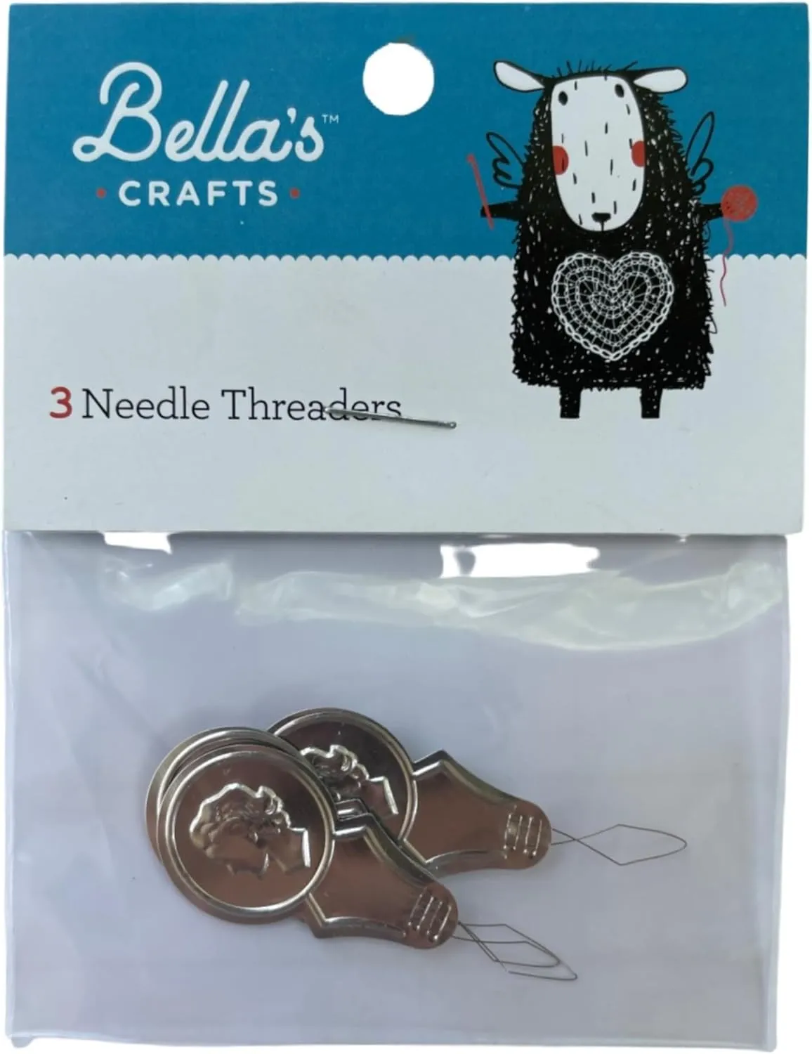Gutermann Natural Cotton Thread (876yd/800m Each) 3-Pack Bundle with 3 Bella's Crafts Needle Threaders (White-5709)