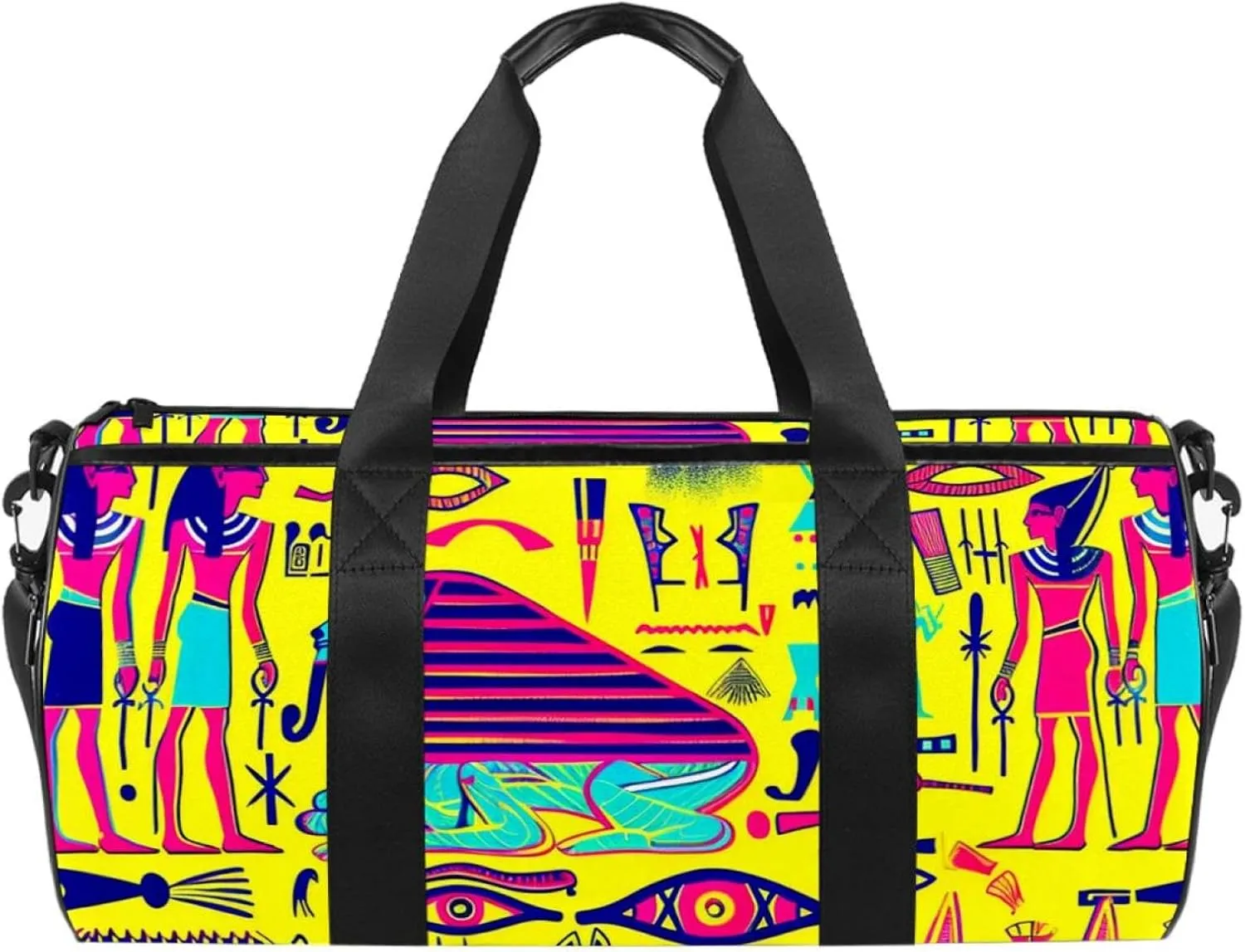 Gym Bags for Women,Duffle Bag for Travel,Egyptian Ethnic Retro Boho,Gym Bag for Men