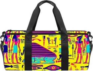 Gym Bags for Women,Duffle Bag for Travel,Egyptian Ethnic Retro Boho,Gym Bag for Men