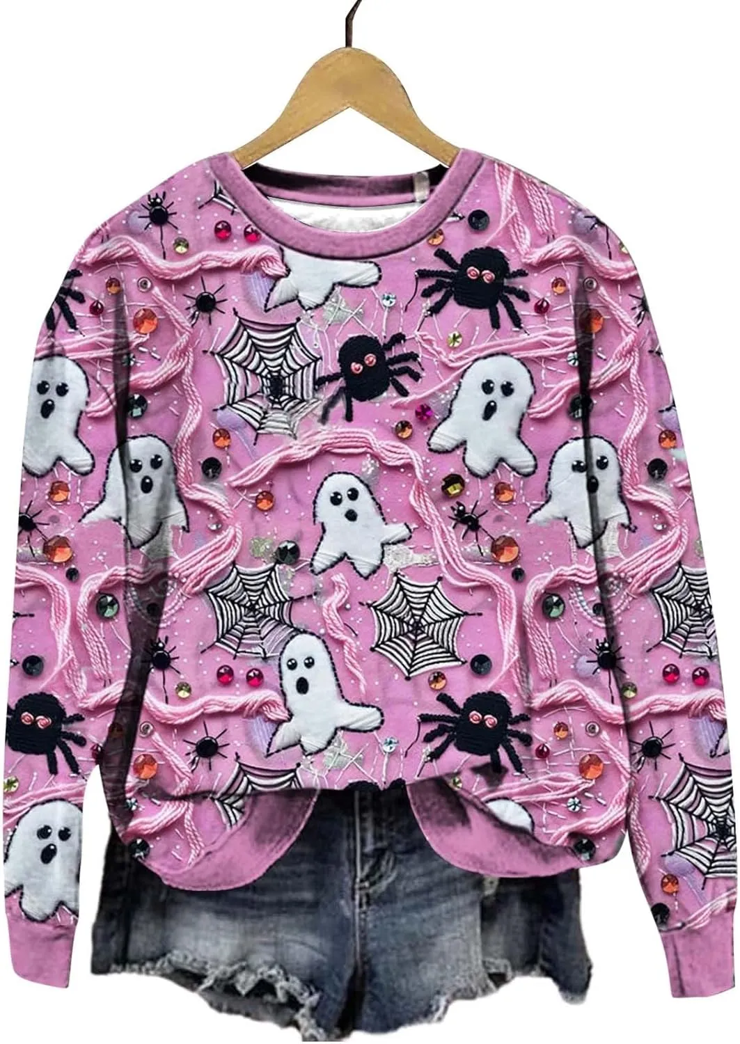 Halloween Sweatshirts Tops Fall Clothes 2024 Women's Yes I Can Drive Sweatshirts Casual Long Sleeve Crewneck for