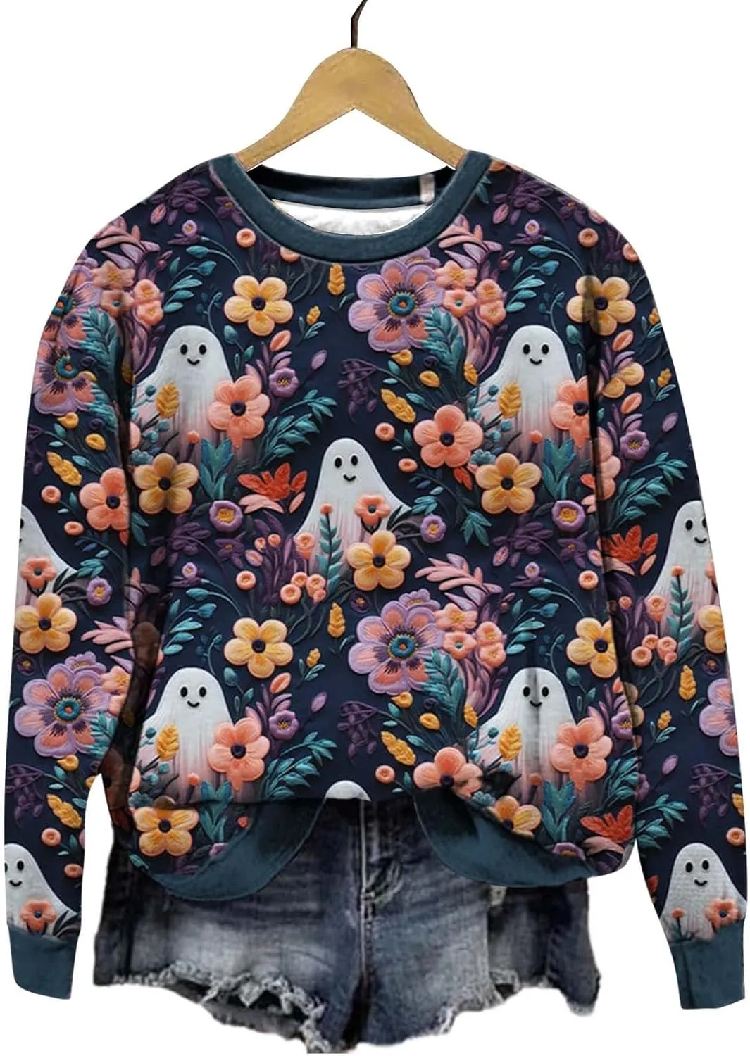 Halloween Sweatshirts Tops Fall Clothes 2024 Women's Yes I Can Drive Sweatshirts Casual Long Sleeve Crewneck for