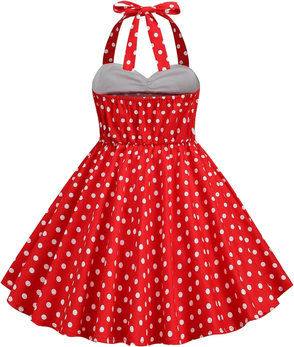 Halter Pinup Dresses for Girls 50s Pin up Dress Girls Retro Dress 1950s Vintage Dress Kids A line Party 50's Polka Dot Dress