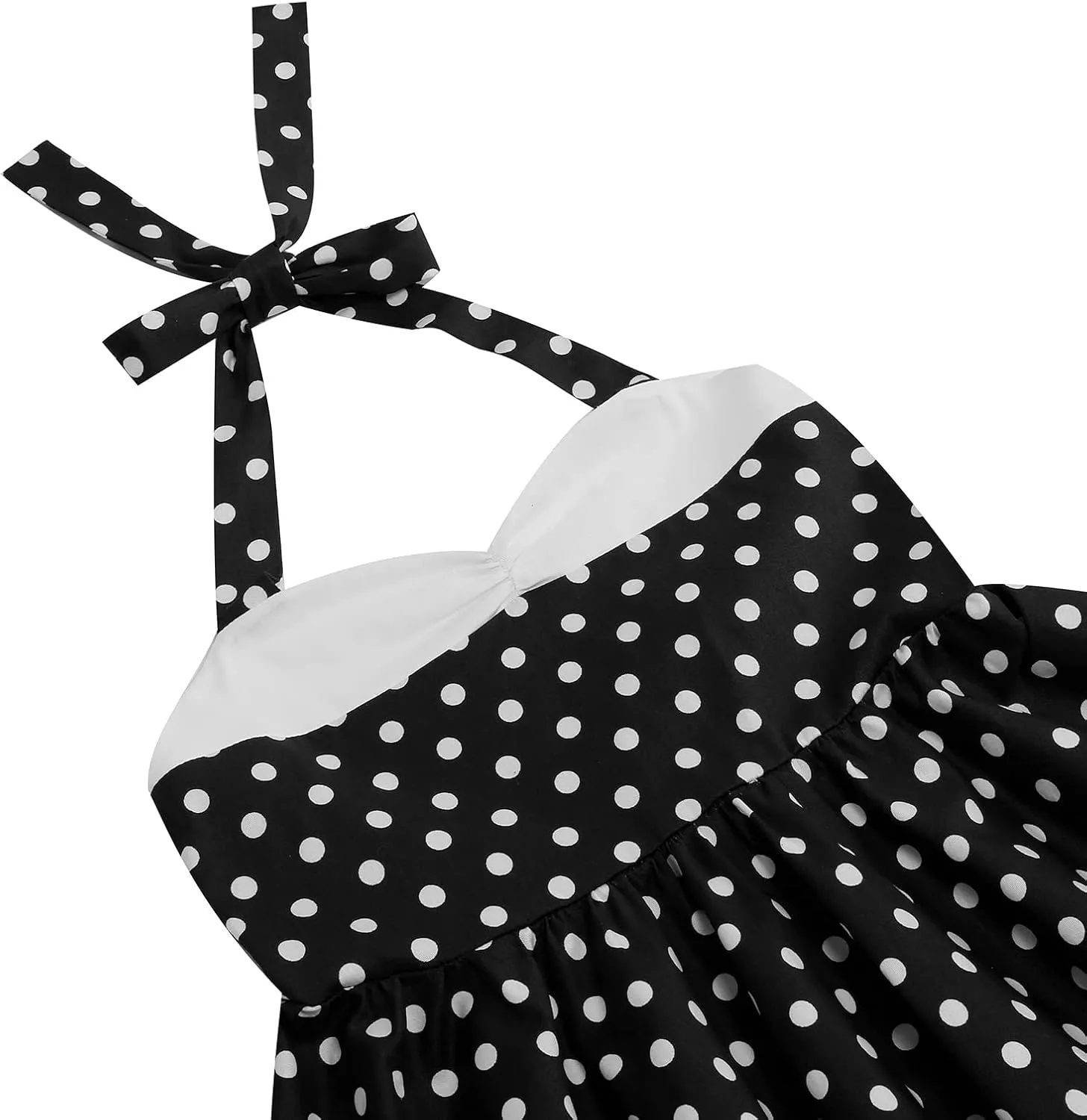 Halter Pinup Dresses for Girls 50s Pin up Dress Girls Retro Dress 1950s Vintage Dress Kids A line Party 50's Polka Dot Dress