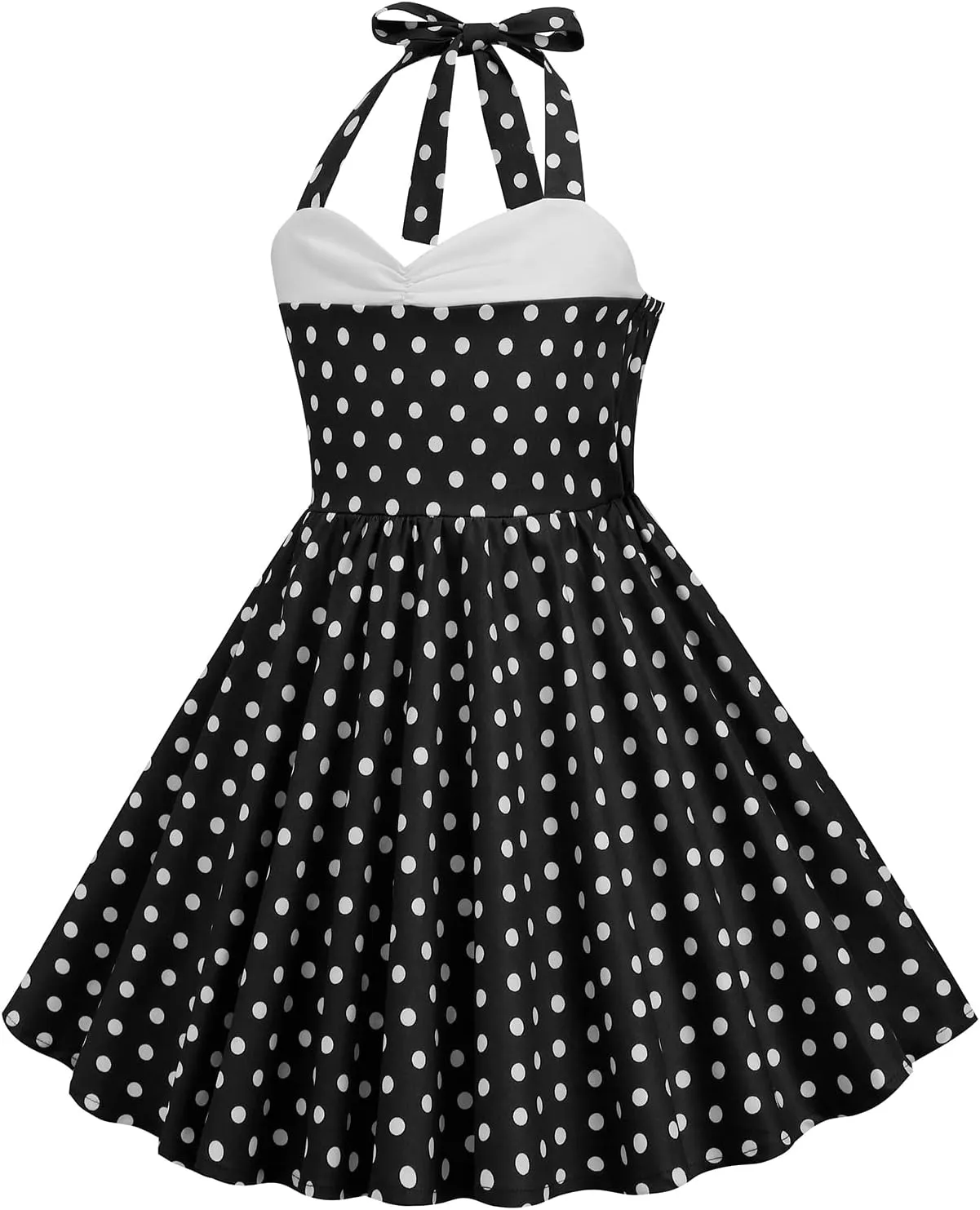 Halter Pinup Dresses for Girls 50s Pin up Dress Girls Retro Dress 1950s Vintage Dress Kids A line Party 50's Polka Dot Dress
