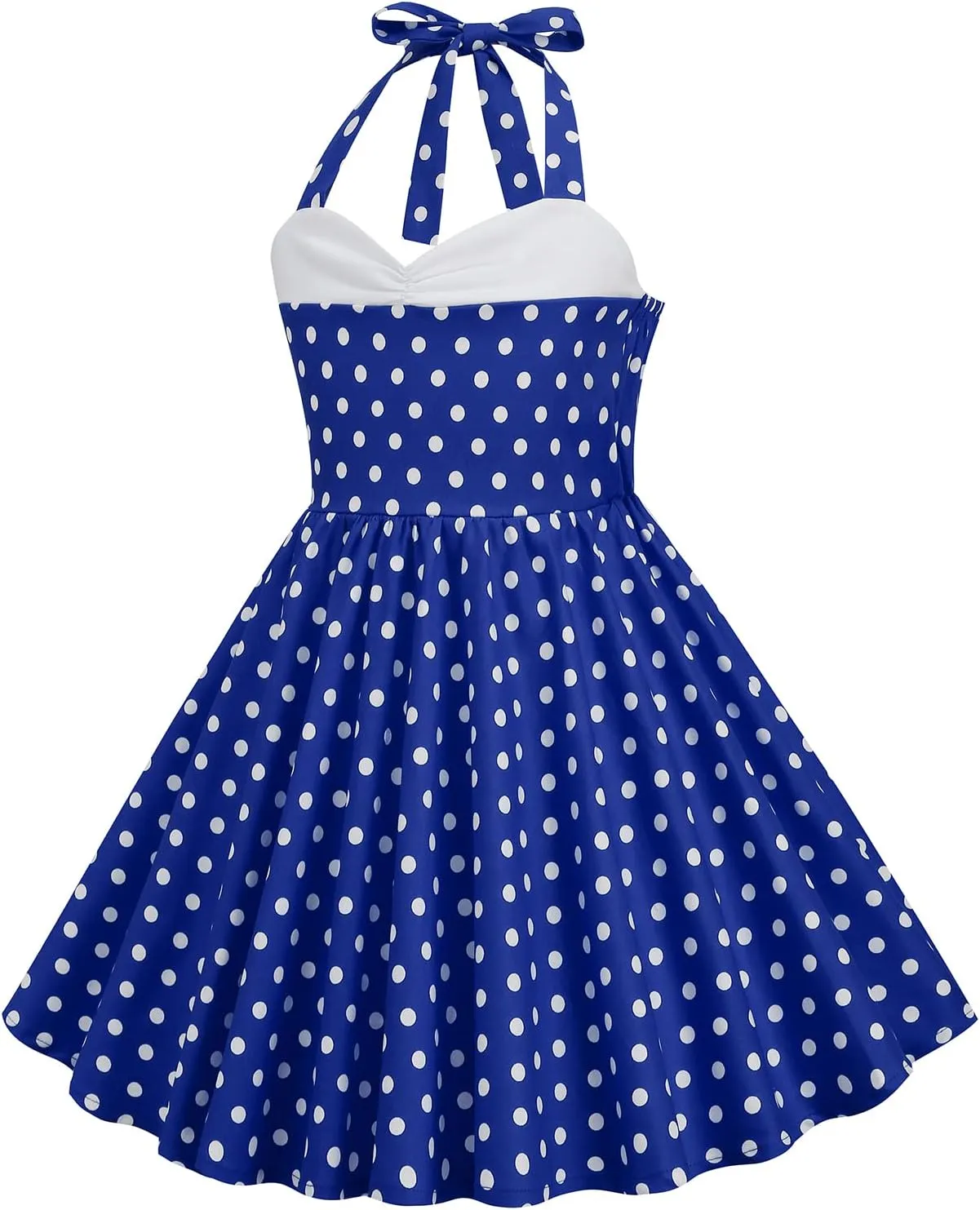 Halter Pinup Dresses for Girls 50s Pin up Dress Girls Retro Dress 1950s Vintage Dress Kids A line Party 50's Polka Dot Dress