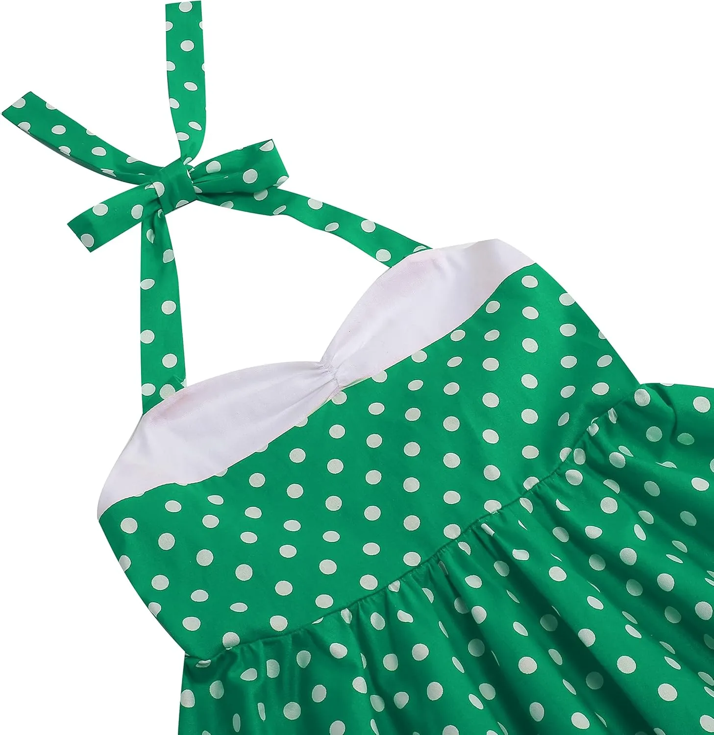 Halter Pinup Dresses for Girls 50s Pin up Dress Girls Retro Dress 1950s Vintage Dress Kids A line Party 50's Polka Dot Dress