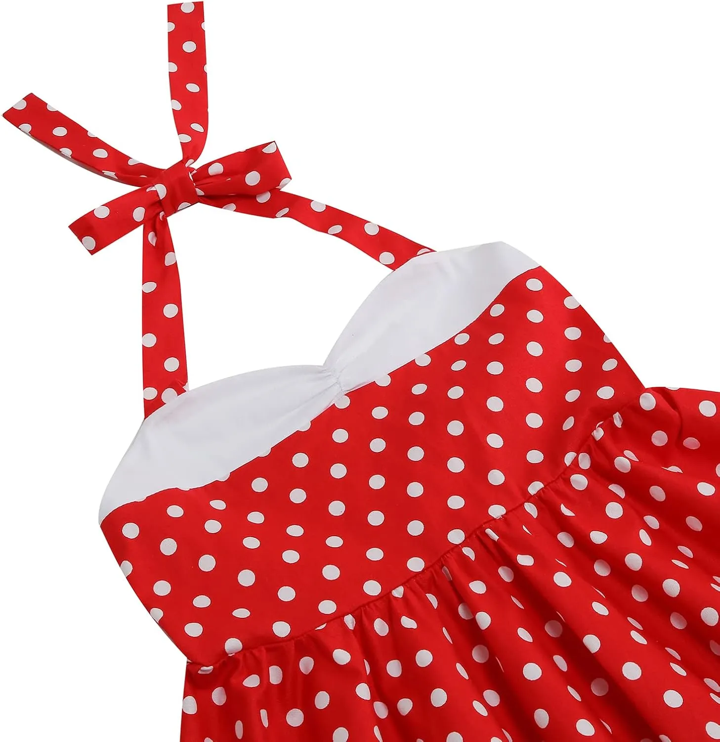 Halter Pinup Dresses for Girls 50s Pin up Dress Girls Retro Dress 1950s Vintage Dress Kids A line Party 50's Polka Dot Dress