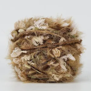 Hand Spun Yarn 50g/Skein Wool Cotton Mohair Acrylic with Hand Art Yarn Blended Yarn Colorful Handmade Knit Bag Hats Scarves (Brown, 4 Pack of 50g/Skein)