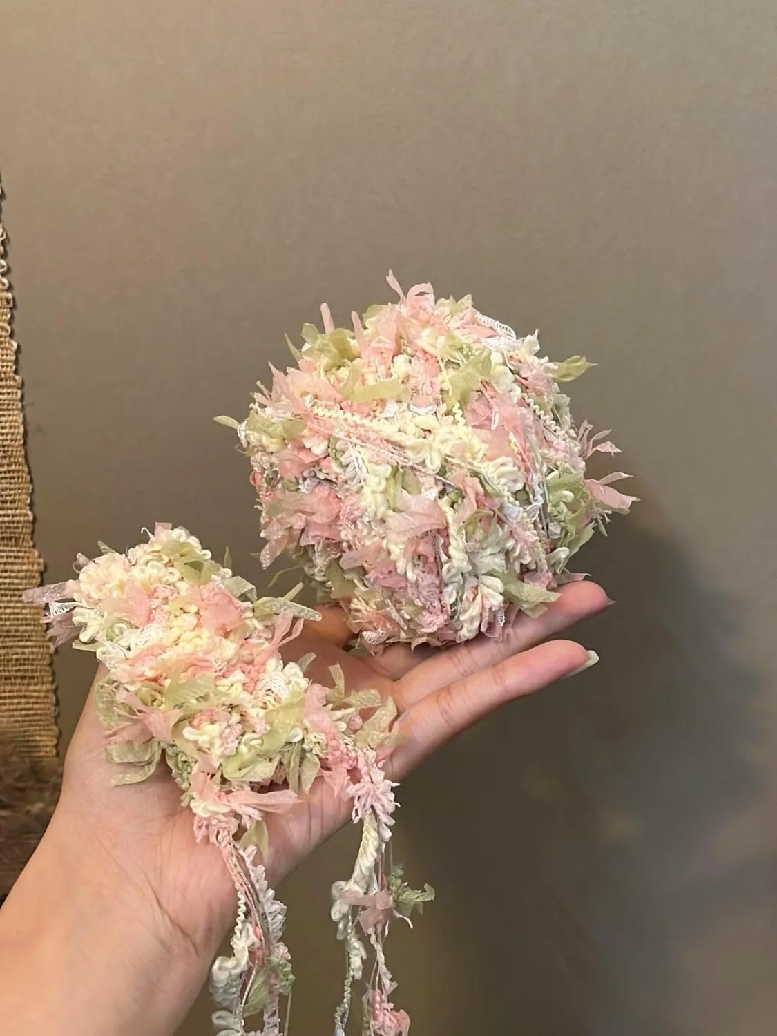 Hand Spun Yarn 50g/Skein Wool Cotton Mohair Acrylic with Hand Art Yarn Blended Yarn Colorful Handmade Knit Bag Hats Scarves (Light Pink, 4 Pack of 50g/Skein)