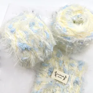 Hand Spun Yarn 50g/Skein Wool Cotton Mohair Acrylic with Hand Art Yarn Blended Yarn Colorful Handmade Knit Bag Hats Scarves (LightYellow, 4 Pack of 50g/Skein)