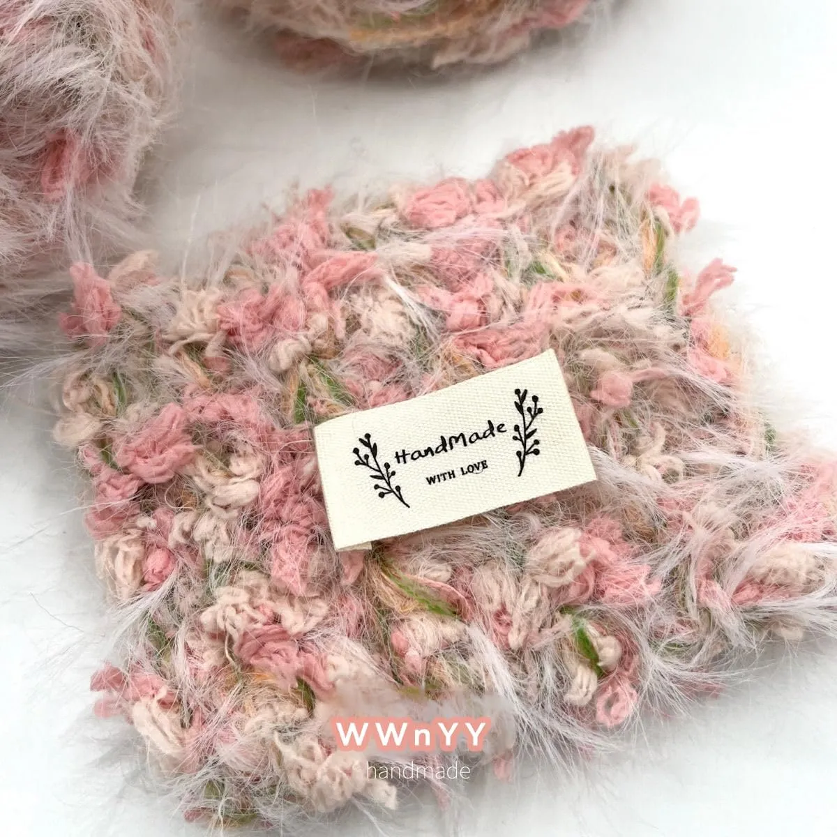 Hand Spun Yarn 50g/Skein Wool Cotton Mohair Acrylic with Hand Art Yarn Blended Yarn Colorful Handmade Knit Bag Hats Scarves (Pink, 4 Pack of 50g/Skein)