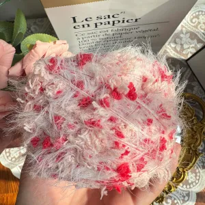 Hand Spun Yarn 50g/Skein Wool Cotton Mohair Acrylic with Hand Art Yarn Blended Yarn Colorful Handmade Knit Bag Hats Scarves (Red, 4 Pack of 50g/Skein)