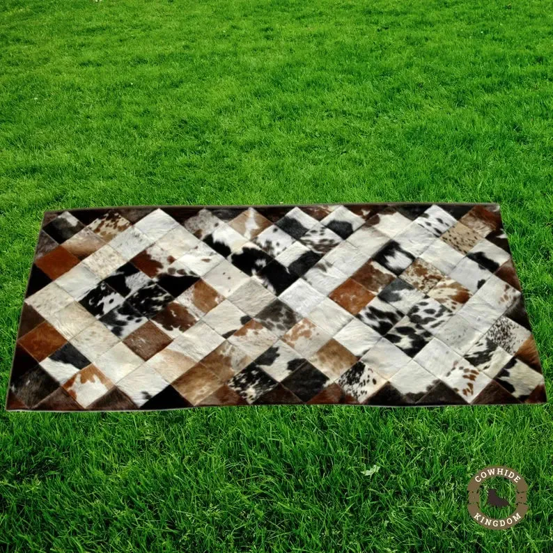 Handmade Natural Cowhide Rug Patchwork Cowhide Rug Hair