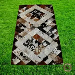 Handmade Natural Cowhide Rug Patchwork Cowhide Rug Hair