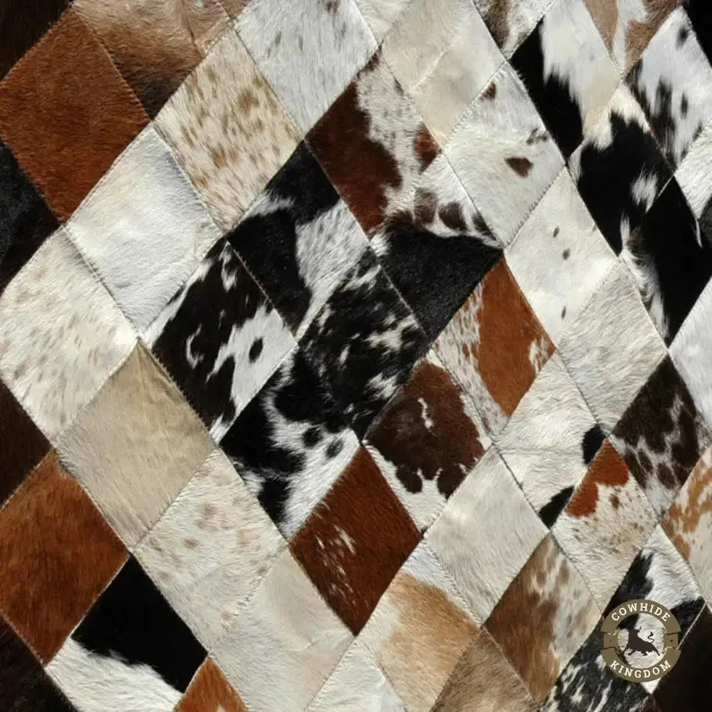 Handmade Natural Cowhide Rug Patchwork Cowhide Rug Hair