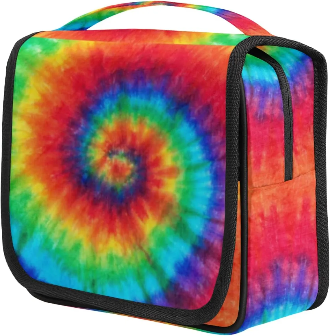 Hanging Toiletry Bag for Women, Rainbow Swirl Tie Dye Makeup Bag, Cosmetic Bag, Travel Essentials for Women Men