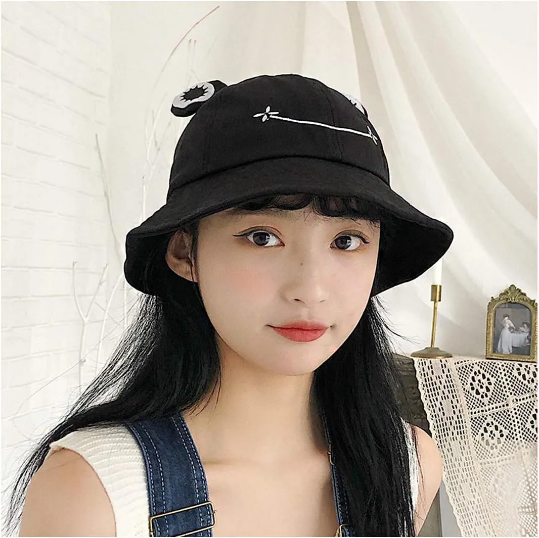 Haoohu Adults Frog Cotton Bucket Cap - Fisherman Beach Festival Sun Hat for Dress up Party