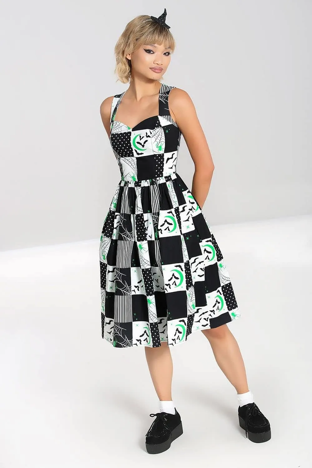 Hell Bunny Annie Bats and Spider Moon Gothic Wicca Witchcraft 50's Dress