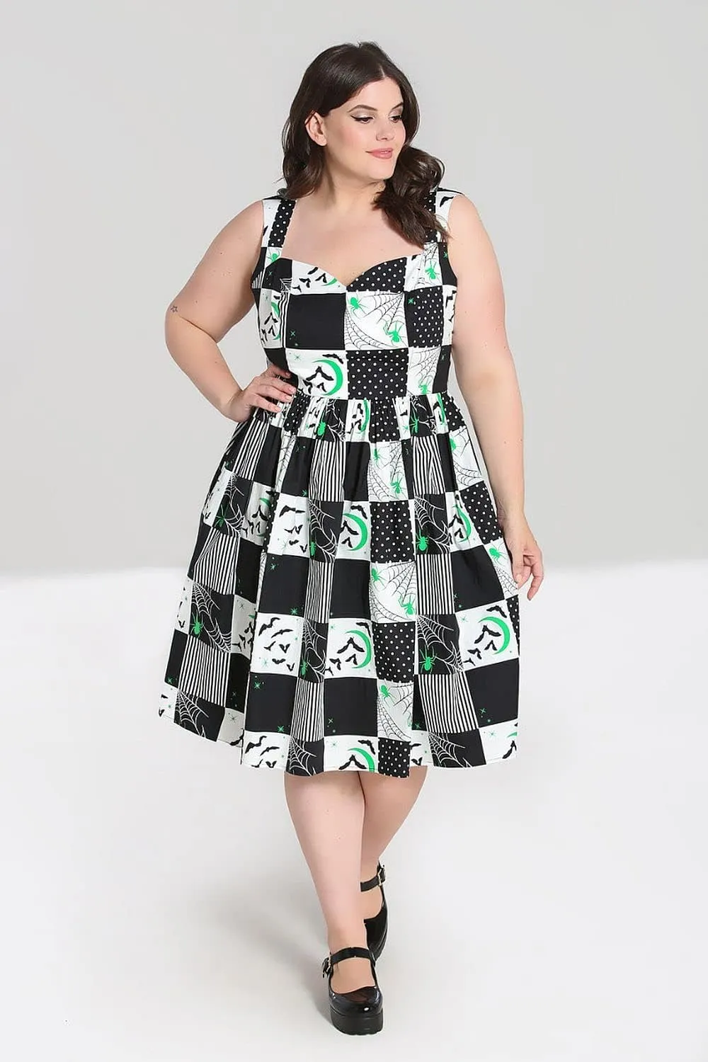Hell Bunny Annie Bats and Spider Moon Gothic Wicca Witchcraft 50's Dress