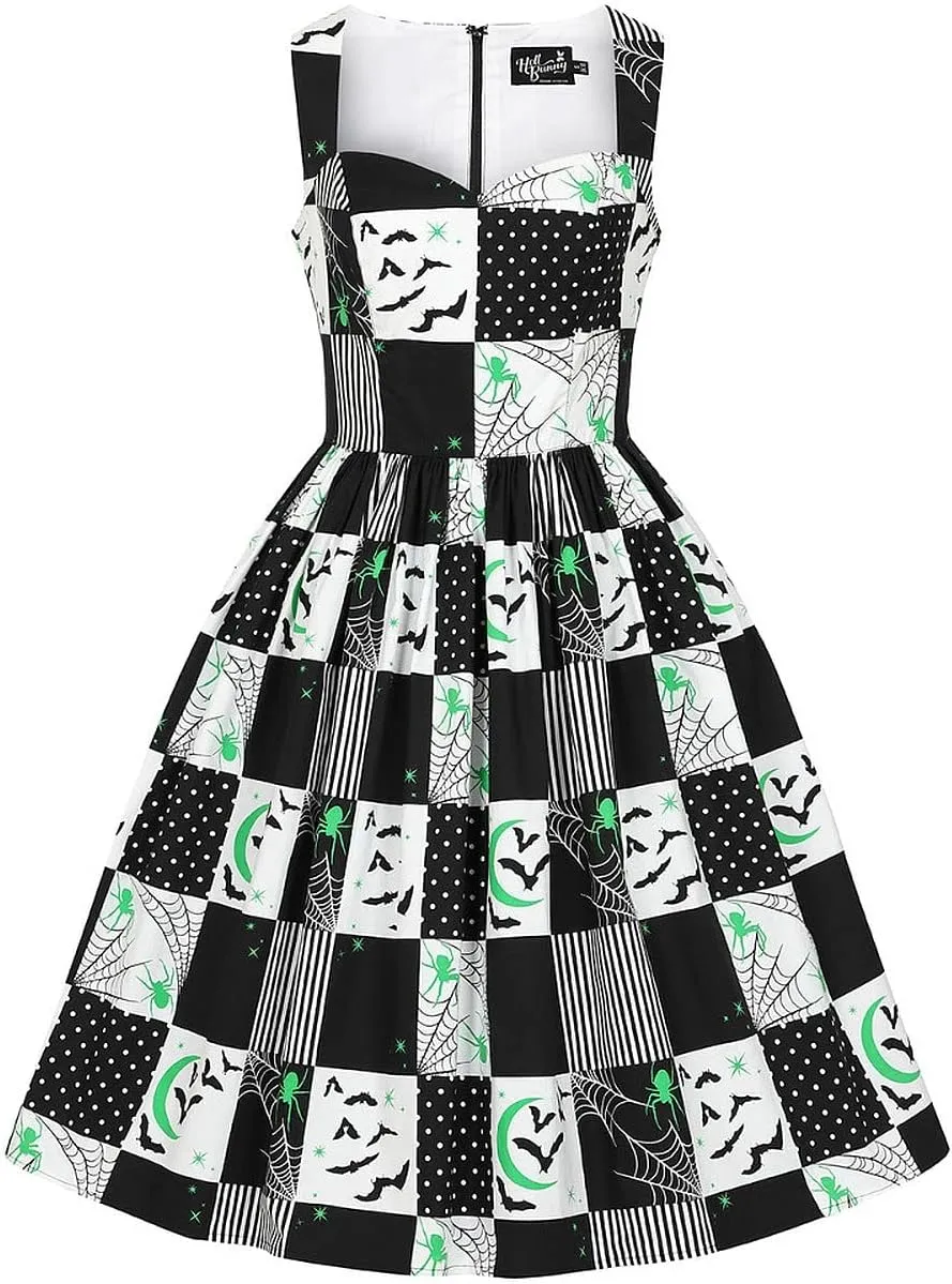 Hell Bunny Annie Bats and Spider Moon Gothic Wicca Witchcraft 50's Dress
