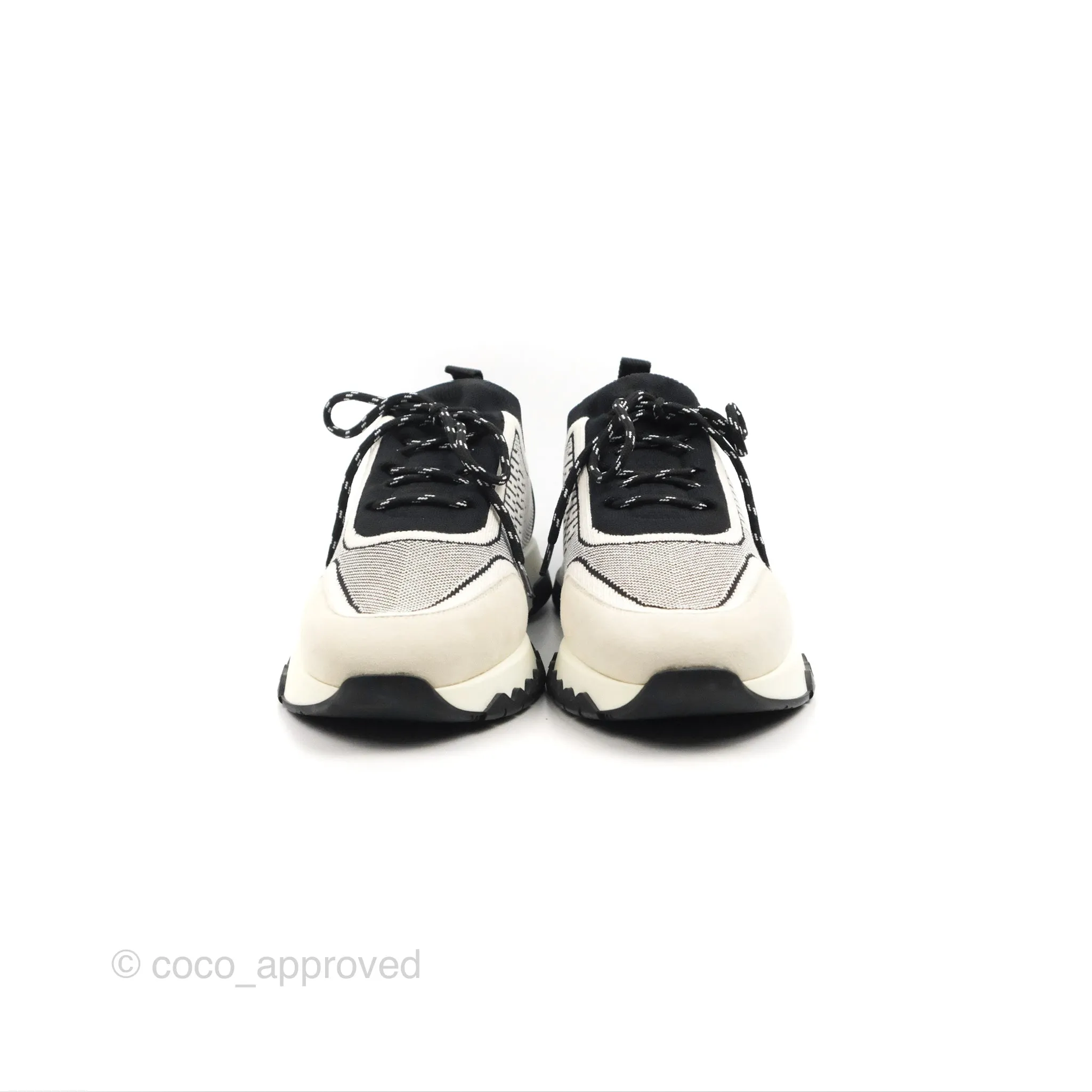 Hermès Addict Sneaker Knit/ Suede Black Size 37.5