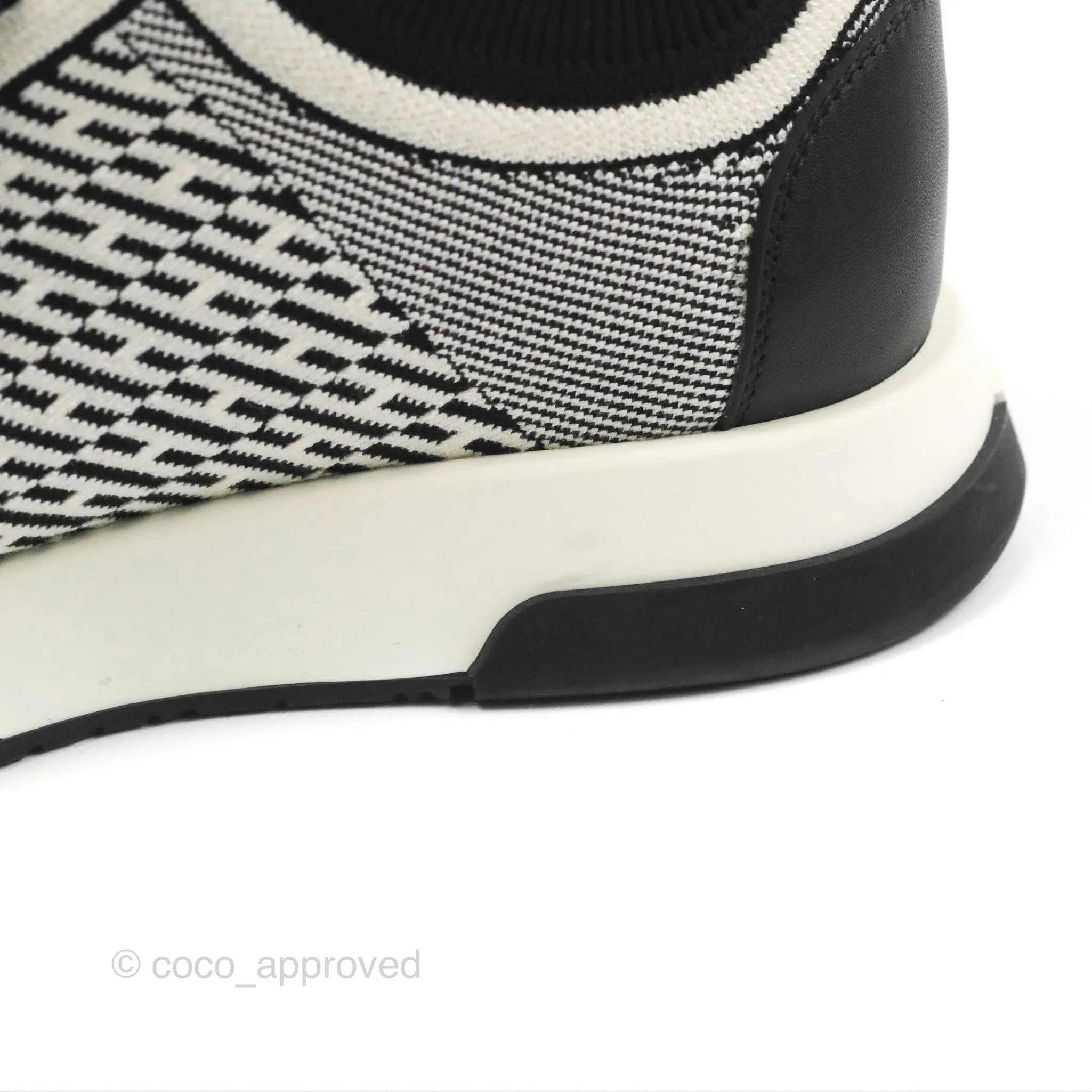 Hermès Addict Sneaker Knit/ Suede Black Size 37.5