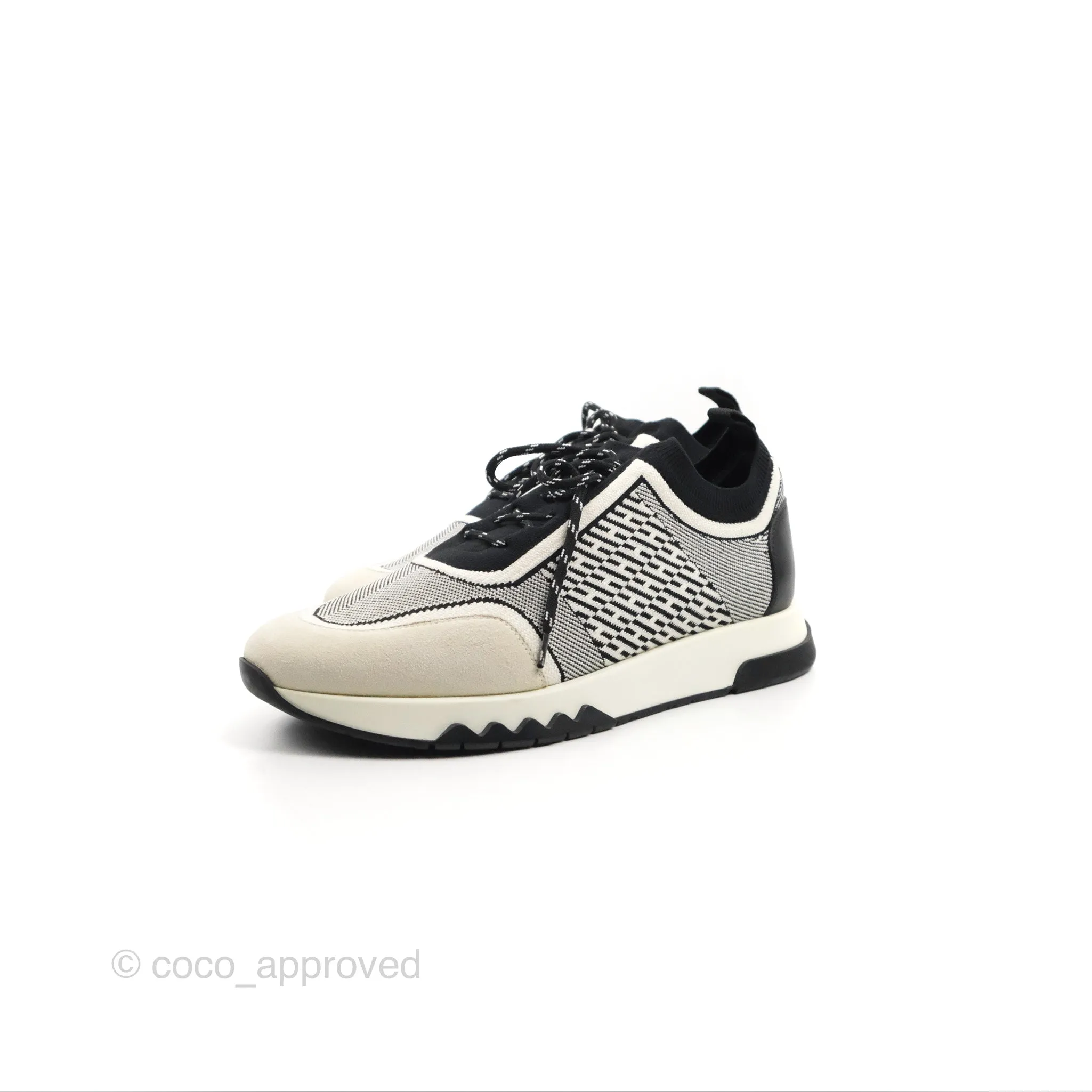 Hermès Addict Sneaker Knit/ Suede Black Size 37.5