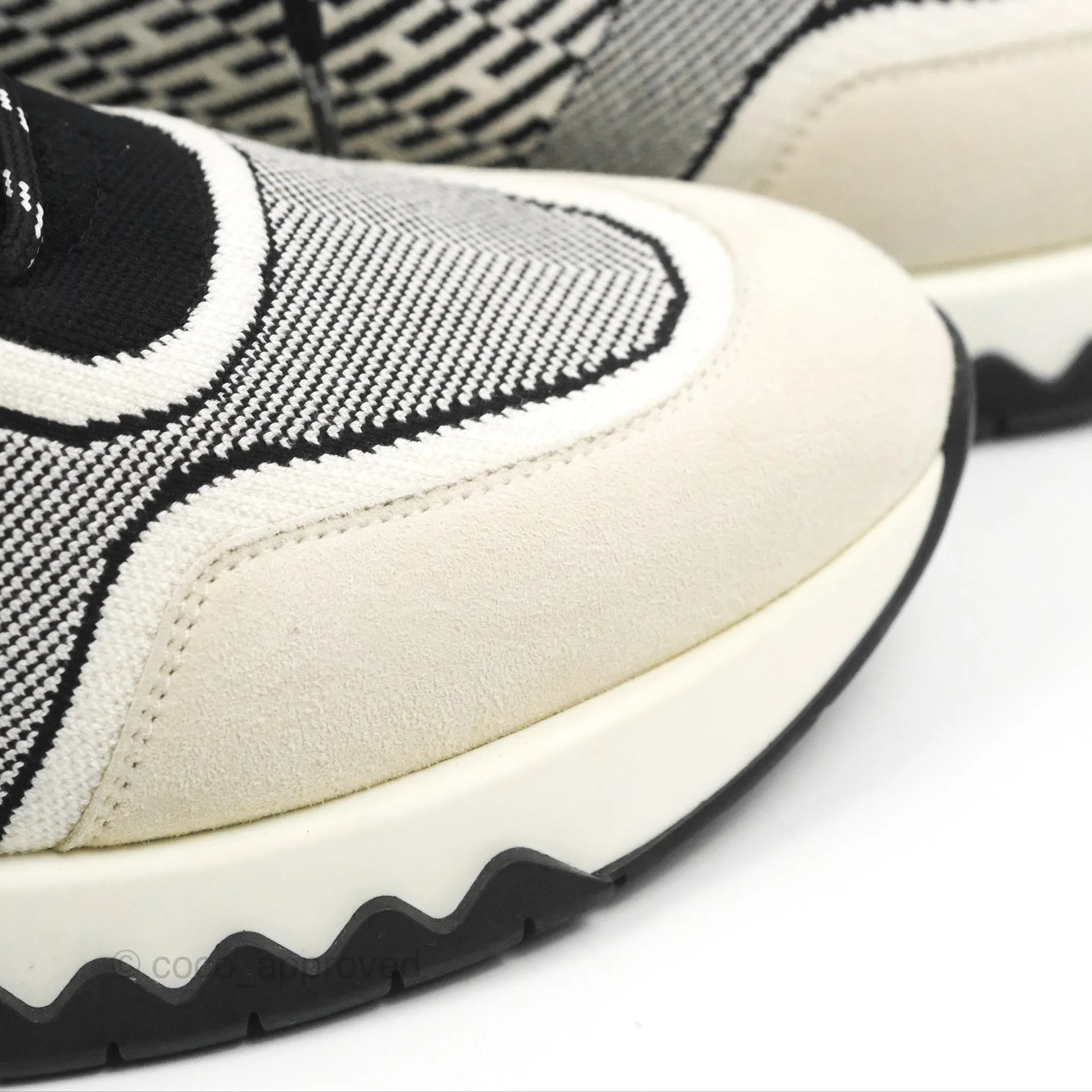 Hermès Addict Sneaker Knit/ Suede Black Size 37.5