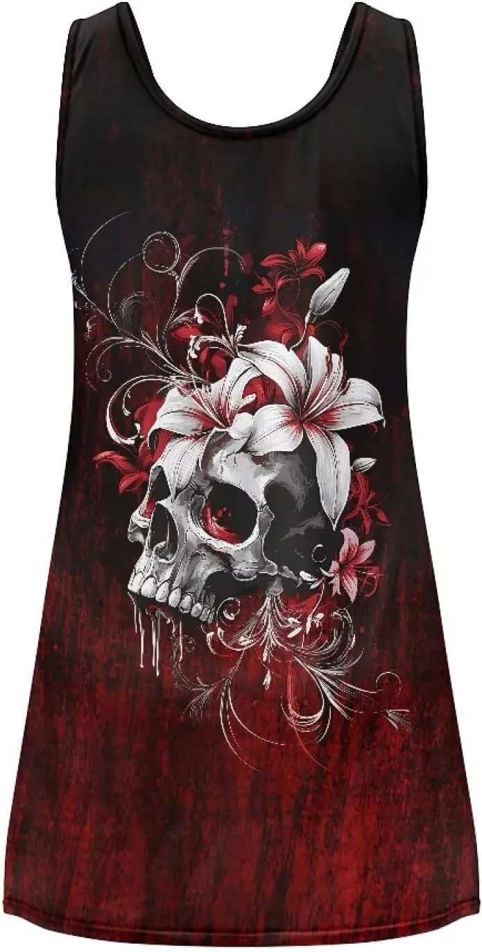 Howilath Summer Dresses for Women Casual O Neck Sleeveless T-Shirt Dress Flowy Swing Smock Mini Sundress XS-2XL