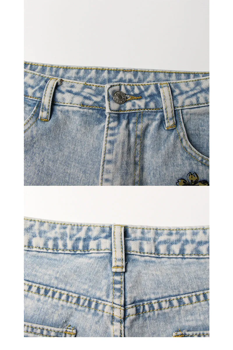 HPQ1054 Floral Ripped Pants