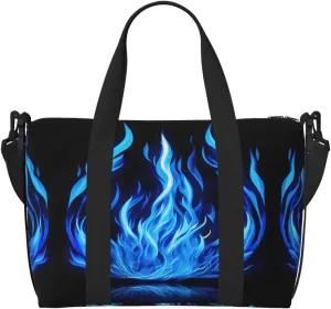 Indigo Flame print Versatile Personal Item Travel Bags for Women - Spacious Duffel Bags for Traveling, Gym Bags for Men