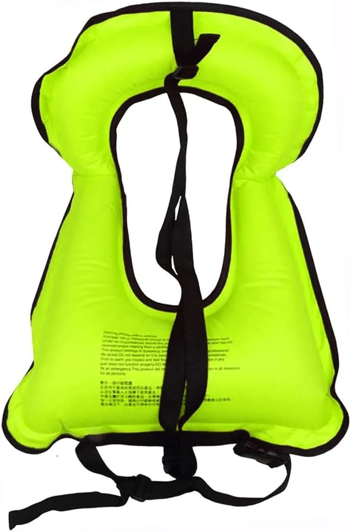 Inflatable Snorkel Vest Adults Swim Vest Portable Snorkeling Jackets for Diving Swimming Kayaking Surfing Safety Load Up to 220 Ibs