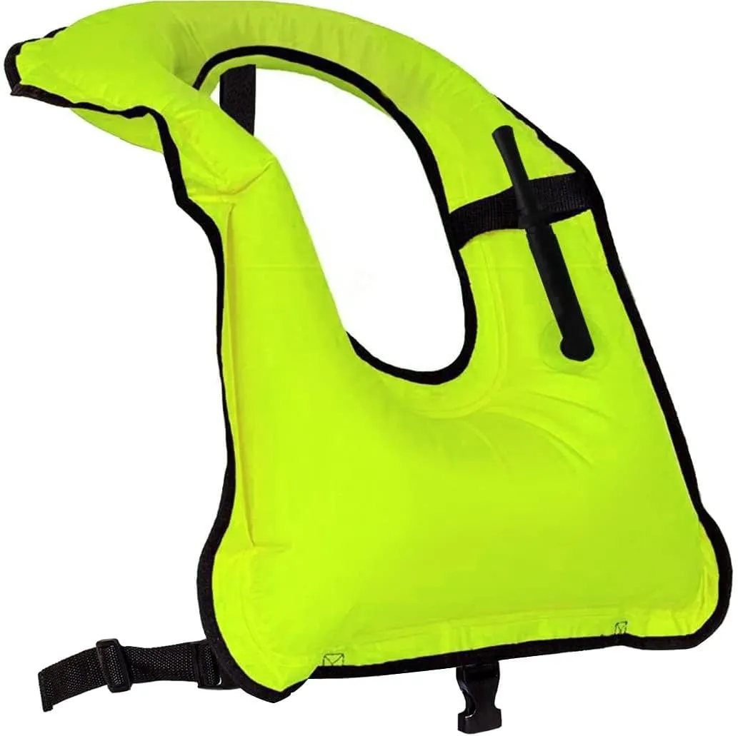 Inflatable Snorkel Vest Adults Swim Vest Portable Snorkeling Jackets for Diving Swimming Kayaking Surfing Safety Load Up to 220 Ibs