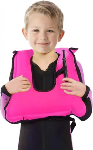 Inflatable Snorkel Vest for Kids, Portable Snorkeling Jackets for 50-110 lbs Boys & Girls