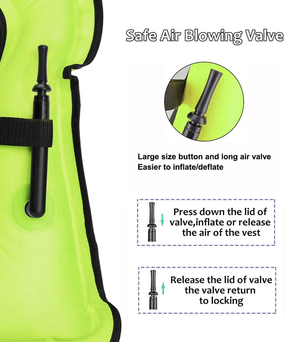 Inflatable Snorkel Vest for Kids, Portable Snorkeling Jackets for 50-110 lbs Boys & Girls