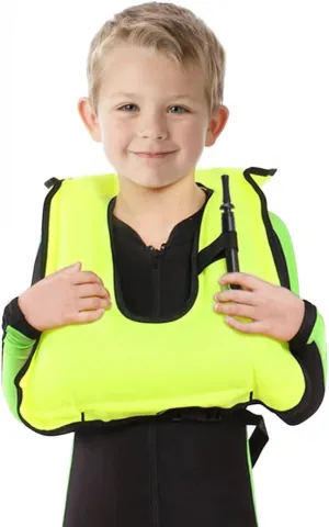 Inflatable Snorkel Vest for Kids, Portable Snorkeling Jackets for 50-110 lbs Boys & Girls